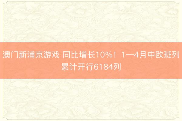 澳门新浦京游戏 同比增长10%！1—4月中欧班列累计开行6184列