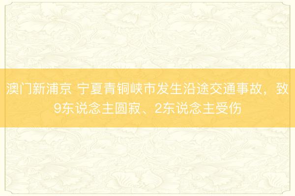 澳门新浦京 宁夏青铜峡市发生沿途交通事故，致9东说念主圆寂、2东说念主受伤