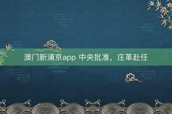 澳门新浦京app 中央批准，庄革赴任