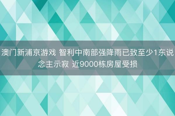 澳门新浦京游戏 智利中南部强降雨已致至少1东说念主示寂 近9000栋房屋受损