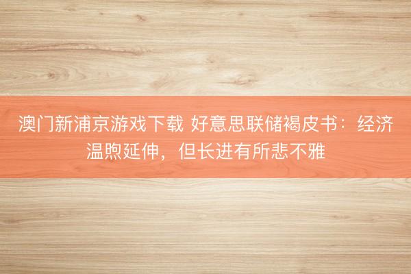 澳门新浦京游戏下载 好意思联储褐皮书：经济温煦延伸，但长进有所悲不雅