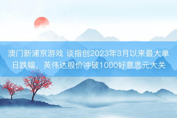 澳门新浦京游戏 谈指创2023年3月以来最大单日跌幅，英伟达股价冲破1000好意思元大关