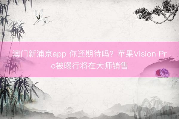 澳门新浦京app 你还期待吗？苹果Vision Pro被曝行将在大师销售