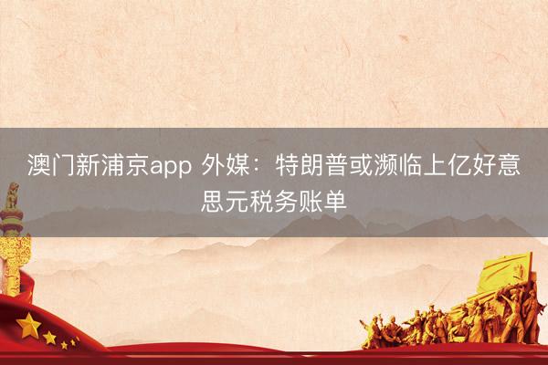 澳门新浦京app 外媒：特朗普或濒临上亿好意思元税务账单