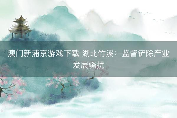 澳门新浦京游戏下载 湖北竹溪：监督铲除产业发展骚扰