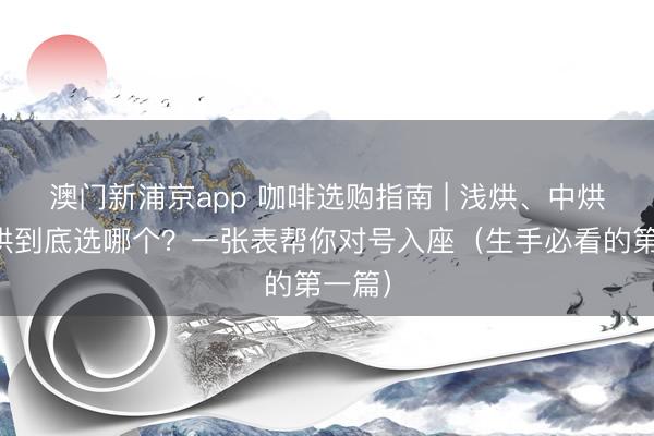 澳门新浦京app 咖啡选购指南 | 浅烘、中烘、深烘到底选哪个?一张表帮你对号入座(生手必看的第一篇)