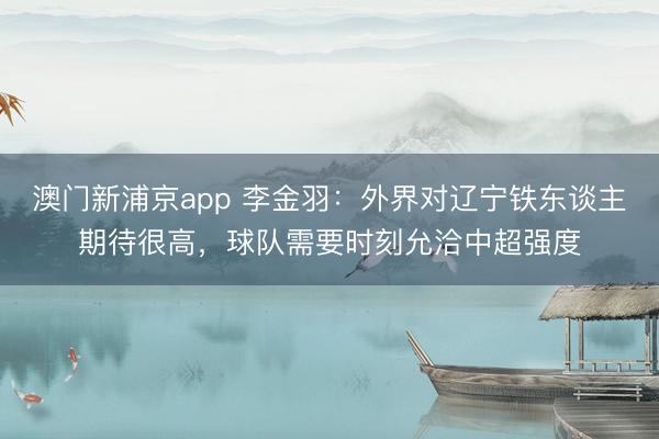 澳门新浦京app 李金羽：外界对辽宁铁东谈主期待很高，球队需要时刻允洽中超强度