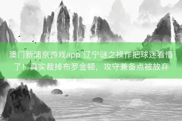 澳门新浦京游戏app 辽宁谜之操作把球迷看懵了！真实裁掉布罗金顿，攻守兼备点被放弃