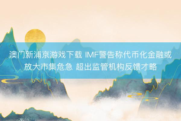澳门新浦京游戏下载 IMF警告称代币化金融或放大市集危急 超出监管机构反馈才略