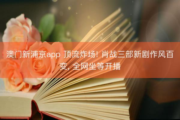 澳门新浦京app 顶流炸场! 肖战三部新剧作风百变, 全网坐等开播