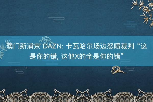 澳门新浦京 DAZN: 卡瓦哈尔场边怒喷裁判 “这是你的错， 这他X的全是你的错”