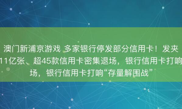 澳门新浦京游戏 多家银行停发部分信用卡！发夹量三年暴减1.11亿张、超45款信用卡密集退场，银行信用卡打响“存量解围战”