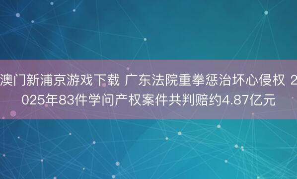 澳门新浦京游戏下载 广东法院重拳惩治坏心侵权 2025年83件学问产权案件共判赔约4.87亿元