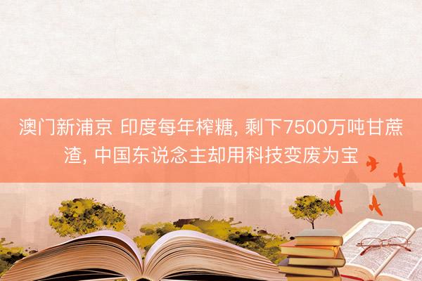 澳门新浦京 印度每年榨糖， 剩下7500万吨甘蔗渣， 中国东说念主却用科技变废为宝