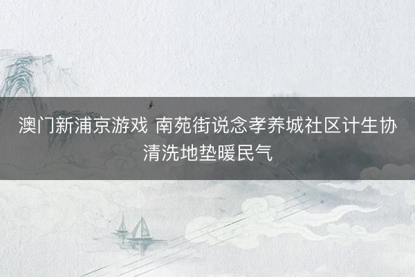 澳门新浦京游戏 南苑街说念孝养城社区计生协清洗地垫暖民气