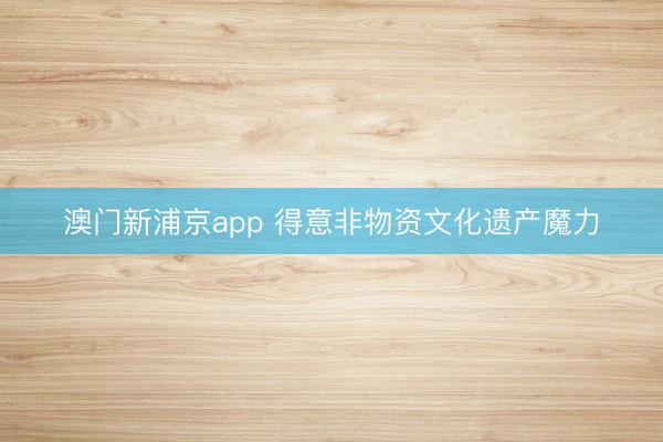 澳门新浦京app 得意非物资文化遗产魔力