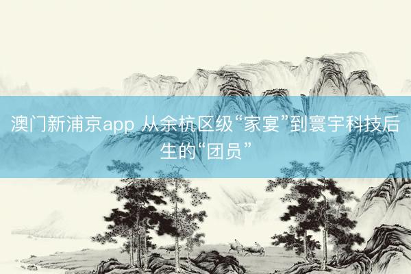 澳门新浦京app 从余杭区级“家宴”到寰宇科技后生的“团员”