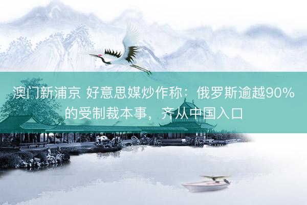 澳门新浦京 好意思媒炒作称：俄罗斯逾越90%的受制裁本事，齐从中国入口