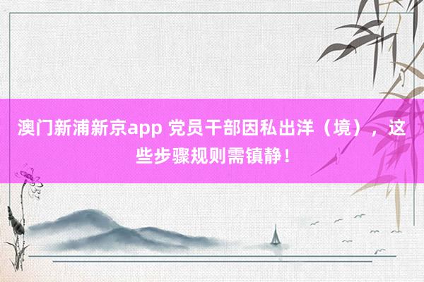 澳门新浦新京app 党员干部因私出洋（境），<a href=