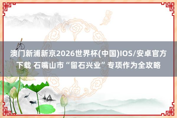 澳门新浦新京2026世界杯(中国)IOS/安卓官方下载 石嘴山市“留石兴业”专项作为全攻略