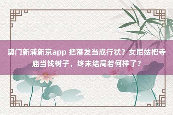 澳门新浦新京app 把落发当成行状?女尼姑把寺庙当钱树子,终末结局若何样了?