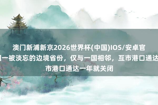 澳门新浦新京2026世界杯(中国)IOS/安卓官方下载 中国一被淡忘的边境省份，仅与一国相邻，互市港口通达一年就关闭