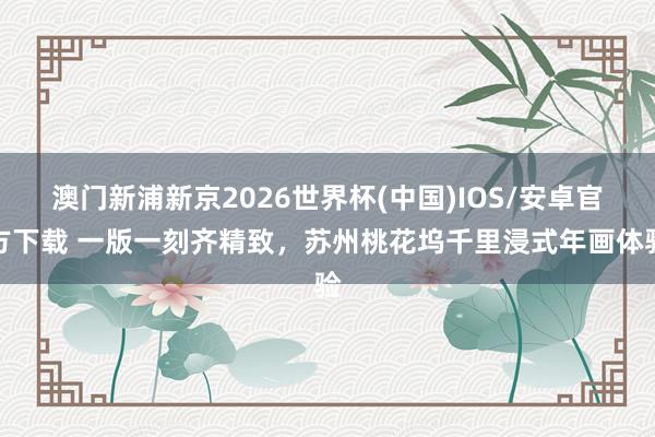 澳门新浦新京2026世界杯(中国)IOS/安卓官方下载 一版一刻齐精致,苏州桃花坞千里浸式年画体验