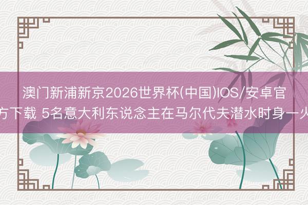 澳门新浦新京2026世界杯(中国)IOS/安卓官方下载 5名意大利东说念主在马尔代夫潜水时身一火